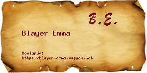 Blayer Emma névjegykártya
